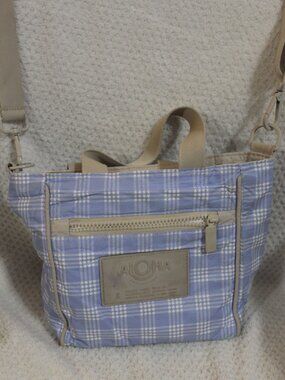 ALOHA Collection Blue Plaid Mini Tote Crossbody Bag